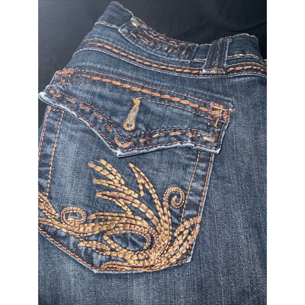 Cruel Loren Straight Flare Legs Jeans - Blue Size: 7XL Stitched Rodeo Cowboy Sty